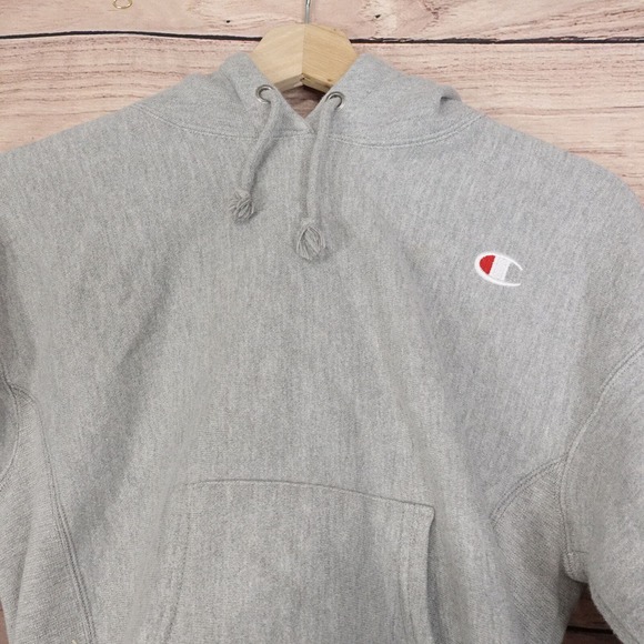 VINTAGE CHAMPION REVERSE WEAVE GREY BLANK HOODIE SIZE XS 00s Y2K - Picture 2 of 7